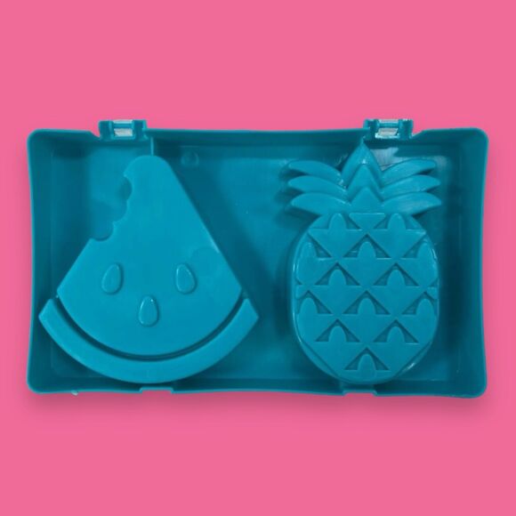 Pineapple & Watermelon Shape Ice Pop Tray Popsicle Mold & Reusable Pop Sticks - Picture 14 of 16